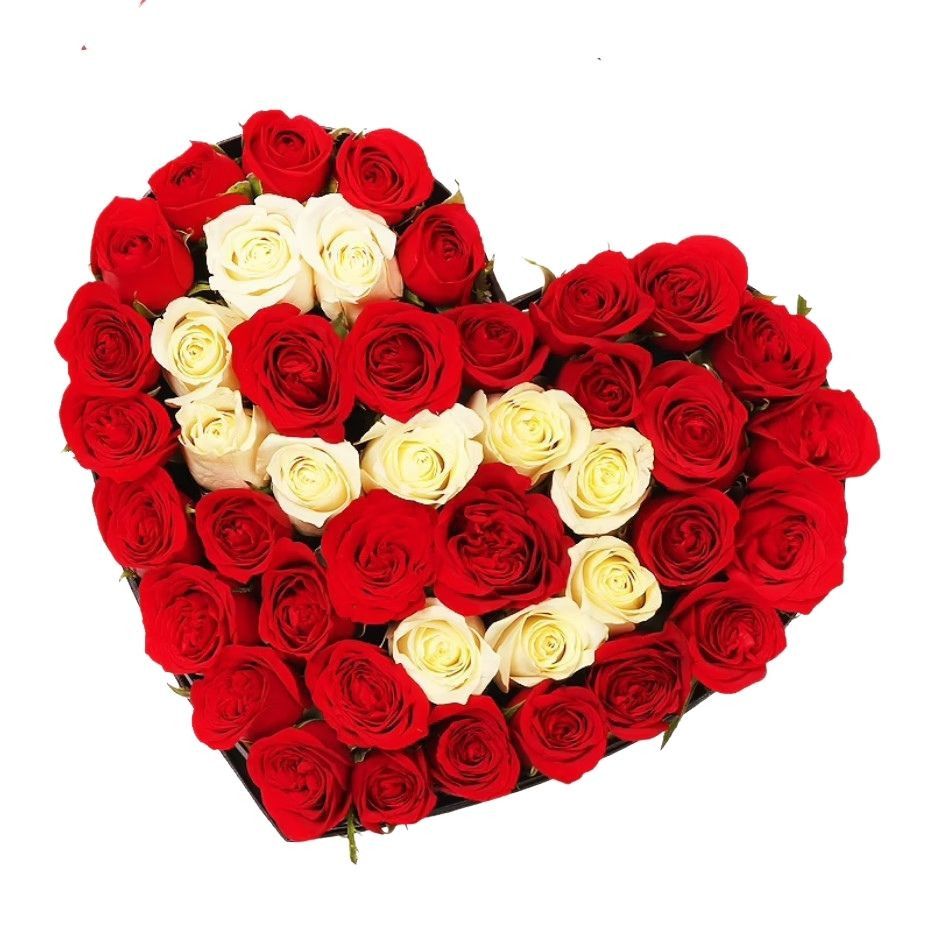 Customizable Letter Roses Heart Box