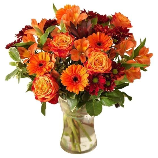 Daisies, Roses & Mums Orange Bouquet