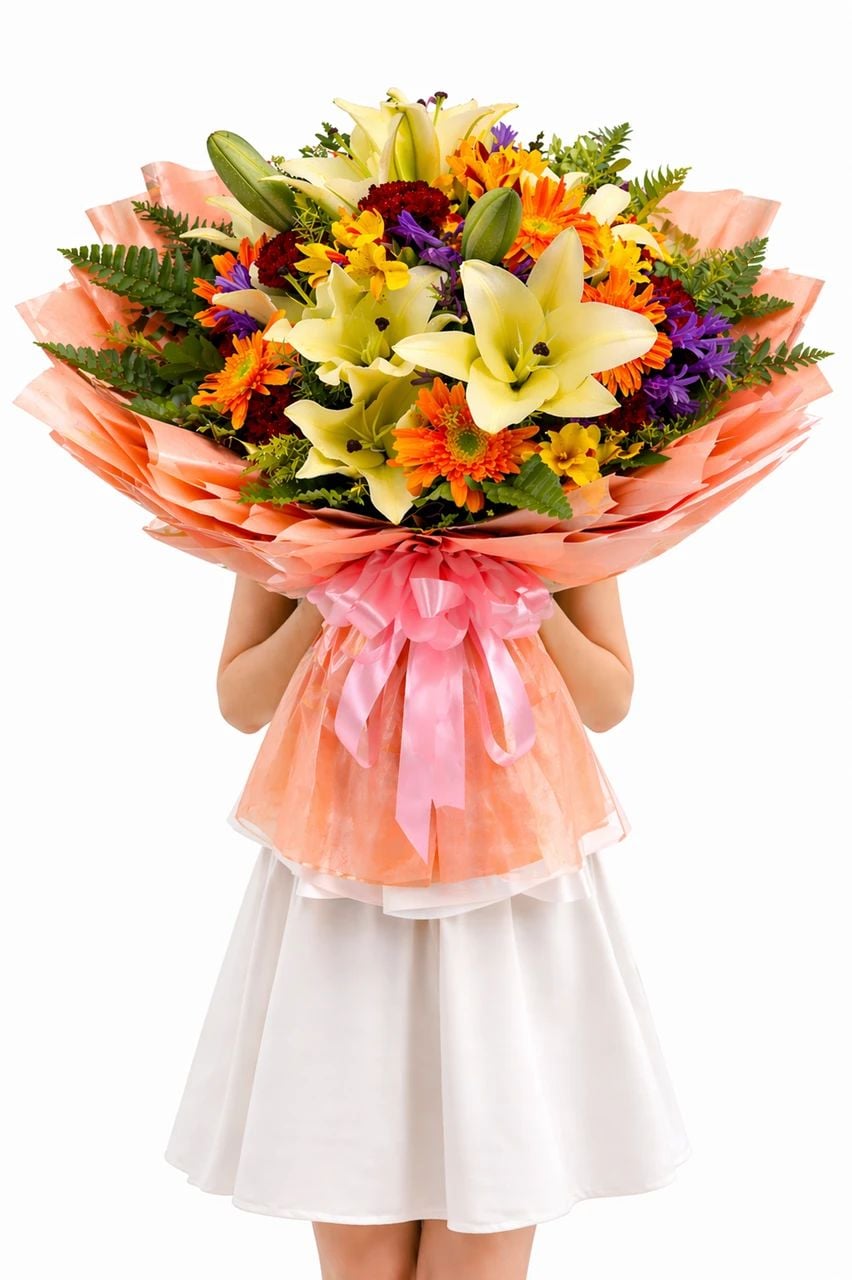 Sunburst Lilies Carnations Daisies Bouquet
