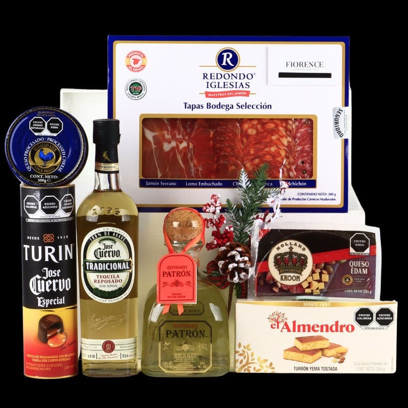 Gift with Jose Cuervo and Patron Tequilas, Charcuterie, Cheeses and More.