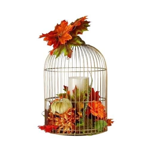 Golden Fall LED Candle Ornament