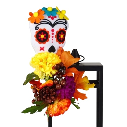 Autumn Glow Lantern with Sugar Skull