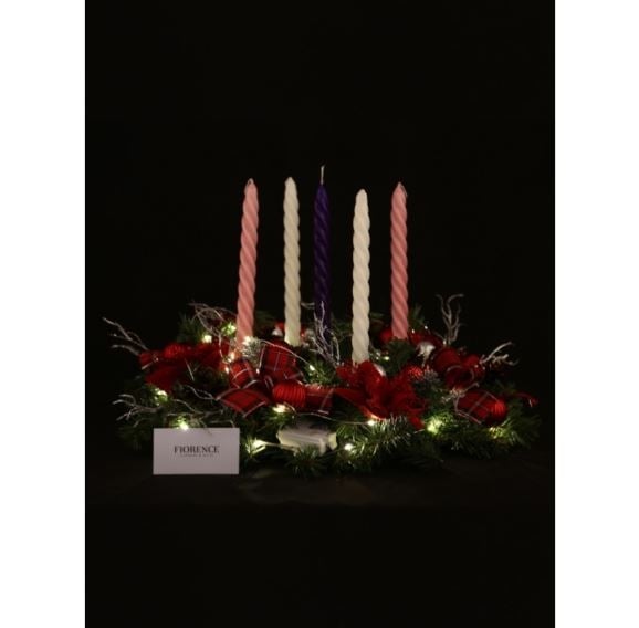 Traditional Advent Wreath with Five Candles