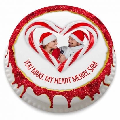 Christmas Love Photo Cake (letterbox gift cake (serves 2-4))