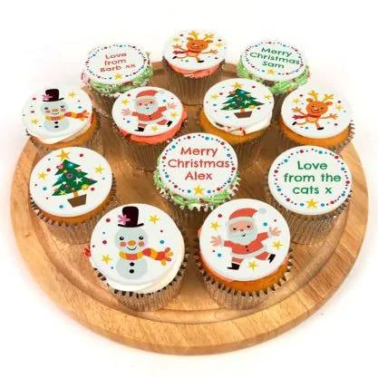 12 Christmas Character Cupcakes