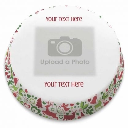 Christmas Pattern Photo Cake (letterbox gift cake (serves 2-4))