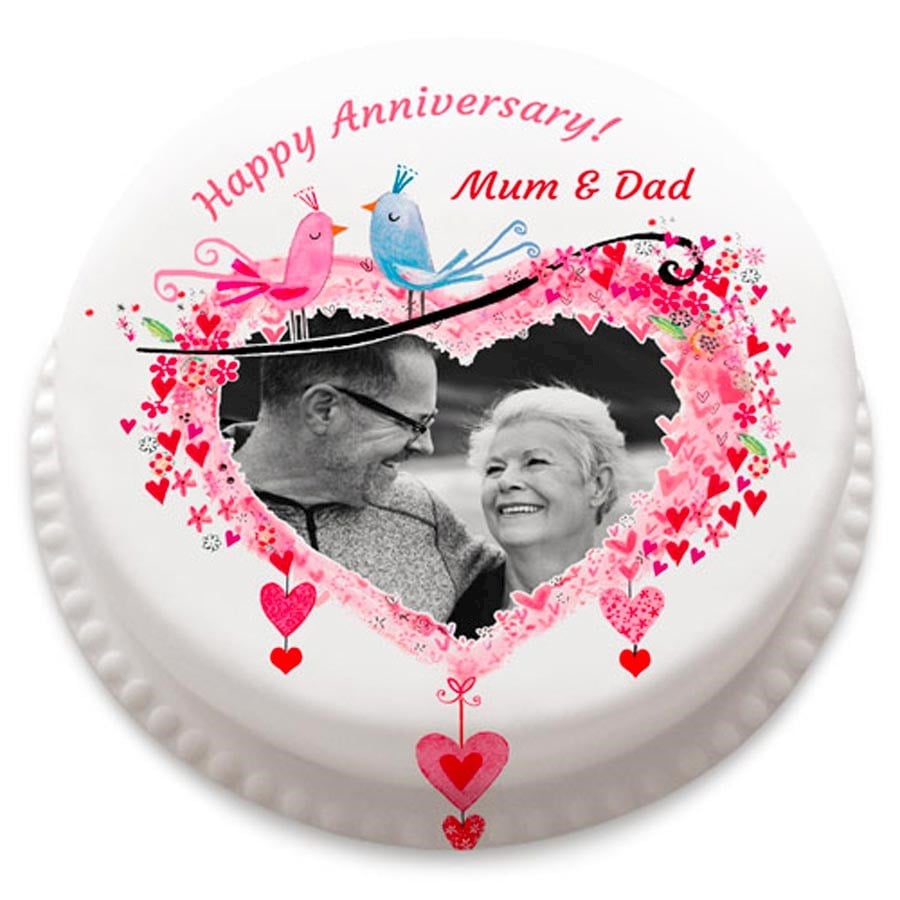 Love Birds Photo Cake (Small Party Cake (Serves 10-12))