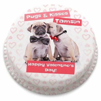 pug love cake (letterbox gift cakes(serves2-4))