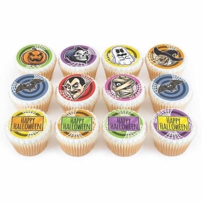 12 spooky character cupcakes