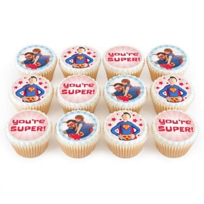 12 Super Dad Cupcakes