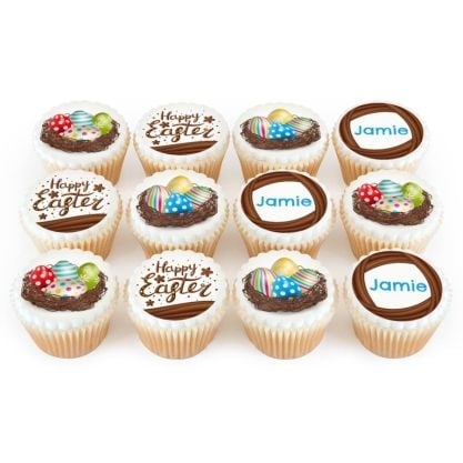 12 easter egg cupcakes