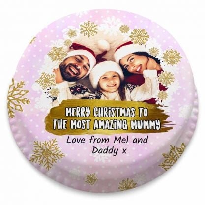 Mum Christmas photo Cake (letterbox gift cake (serves 2-4))