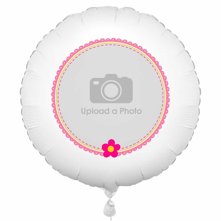 Pink Flowers Photo Balloon