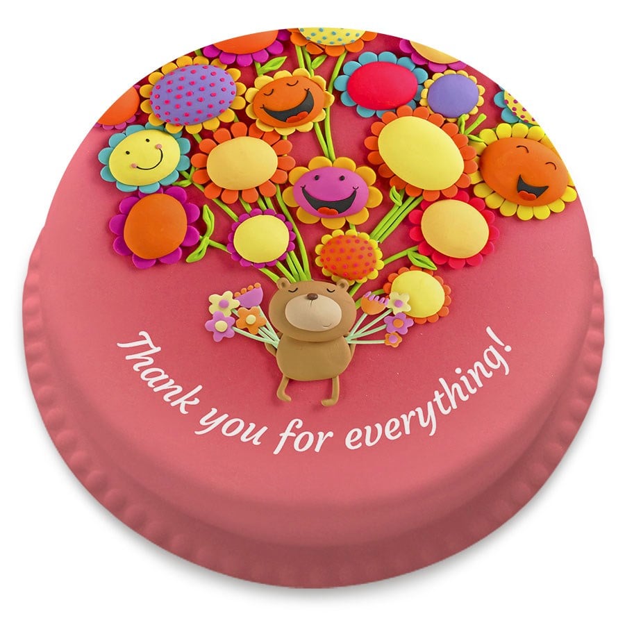 Thank You Bear Cake (Small Party Cake (Serves 10-12))