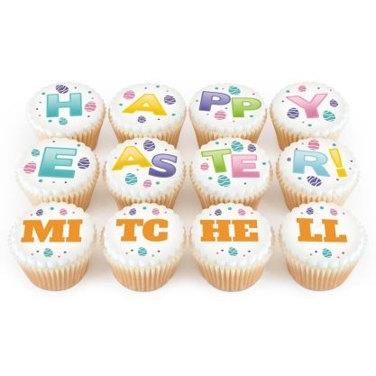 12 happy easter cupcakes