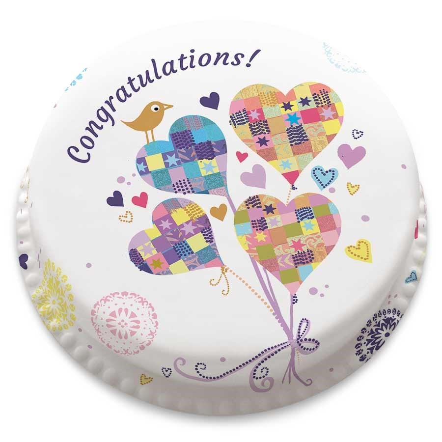 Heart Balloons Cake (Small Party Cake (Serves 10-12))