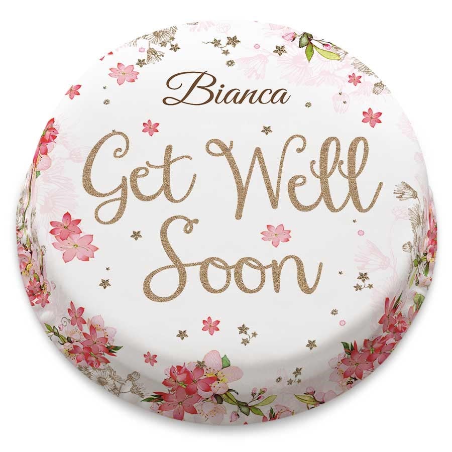 Pink Floral Get Well Soon Cake (Small Party Cake (Serves 10-12))