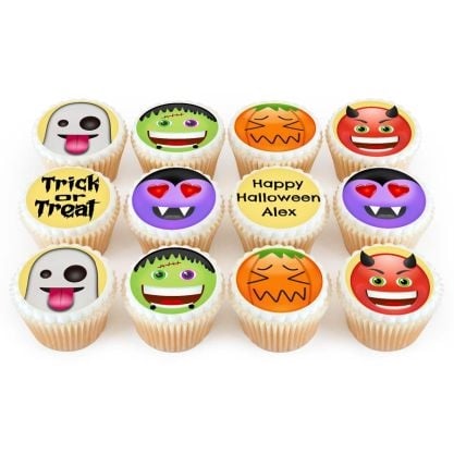 12 halloween emoji cupcakes