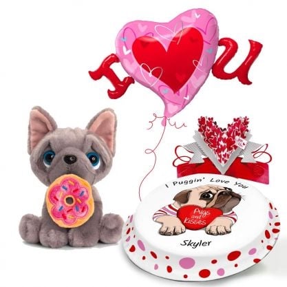 puggin' love gift set (letterbox gift cakes(serves2-4))