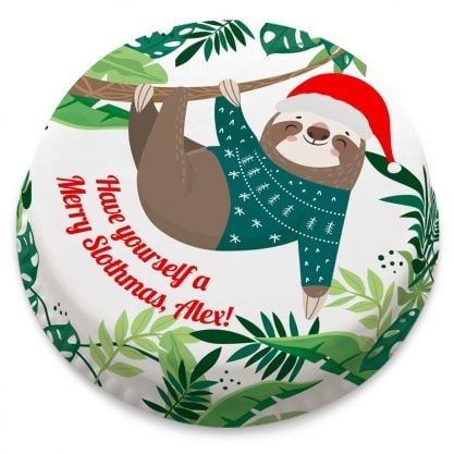 Merry Slothmas Cake (letterbox gift cake (serves 2-4))