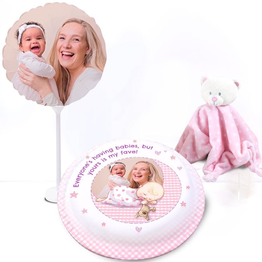 Pink Baby Teddy Gift Set (Small Cake Set (S) Serves 10)