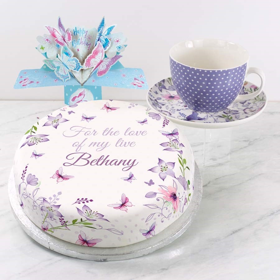 Purple Polka Gift Set (Small Cake Set (C) Serves 10)