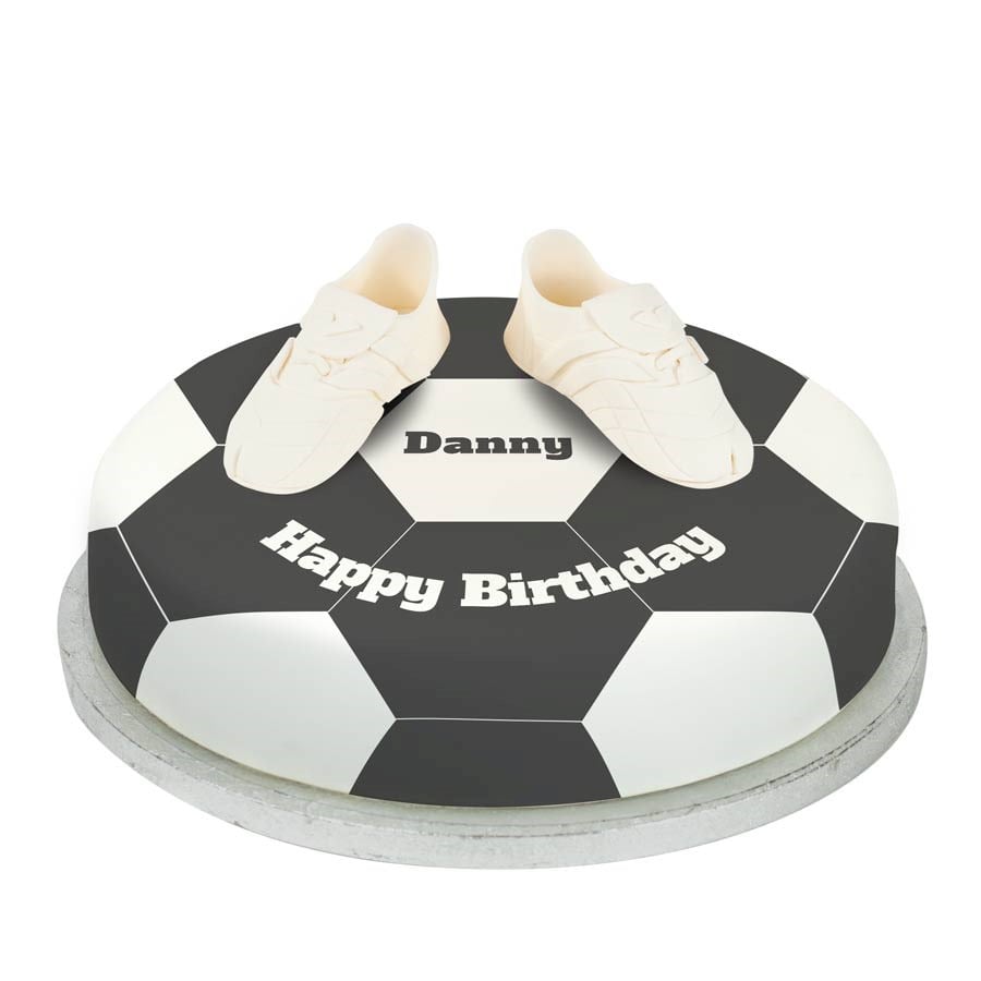 White Football Boots Cake (Small Party Cake  (P) (Serves 10))
