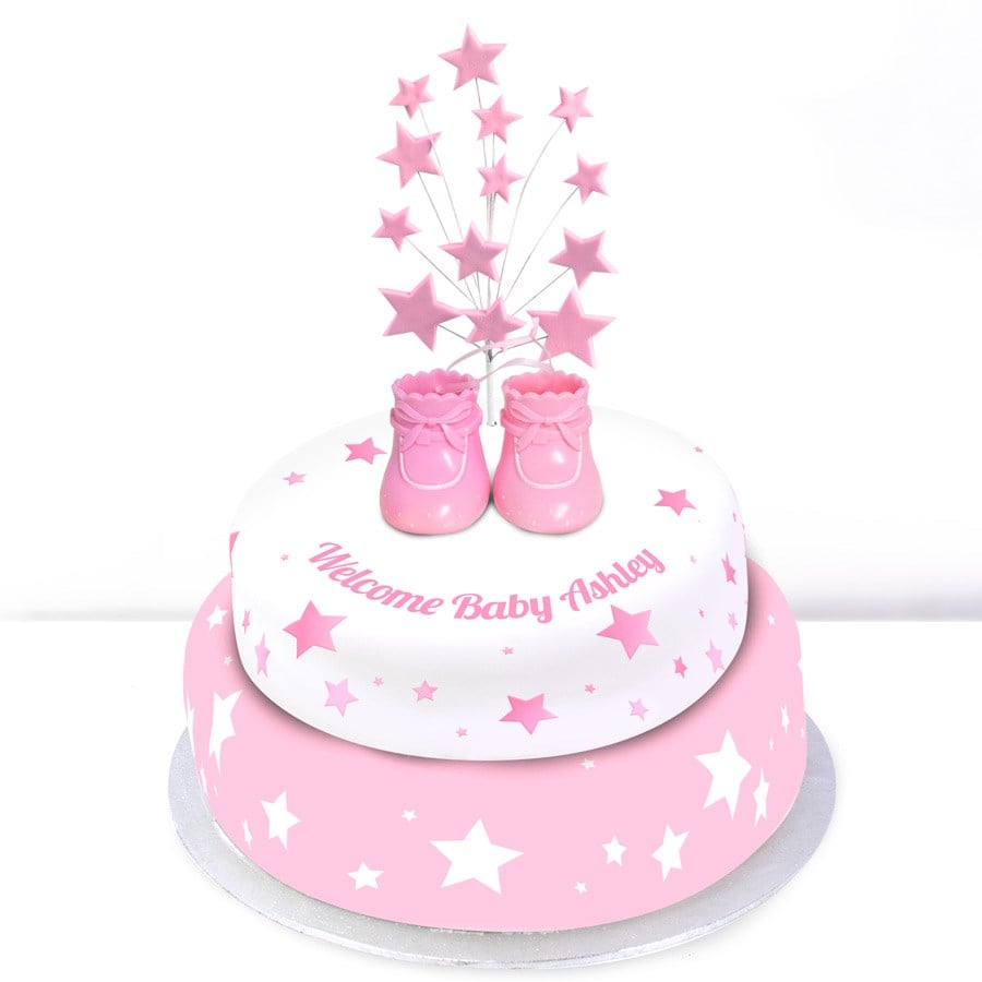 Pink Baby Boots Cake ()