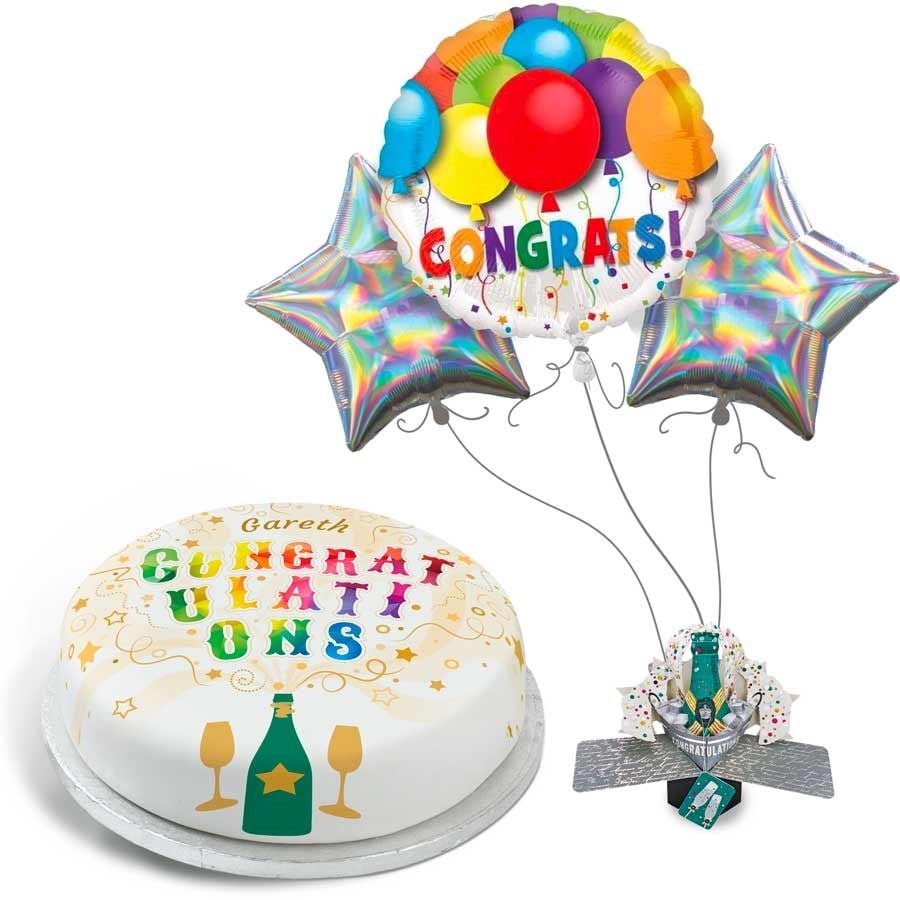 Congratulations Explosion Gift Set (Small Cake Set (L) Serves 10)