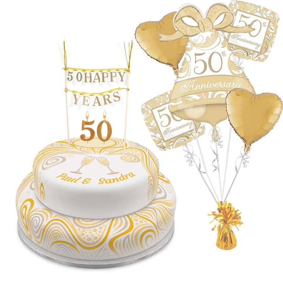 Golden Anniversary Tiered Set (Single Tier (L) (Serves 10))