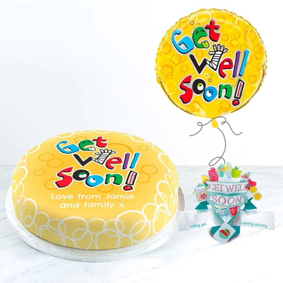 Get Well Soon Balloon Gift Set (Small Cake Set (M) Serves 10)