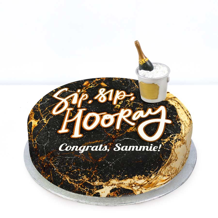Sip, Sip, Hooray Cake (Small Party Cake (P) Serves 10)