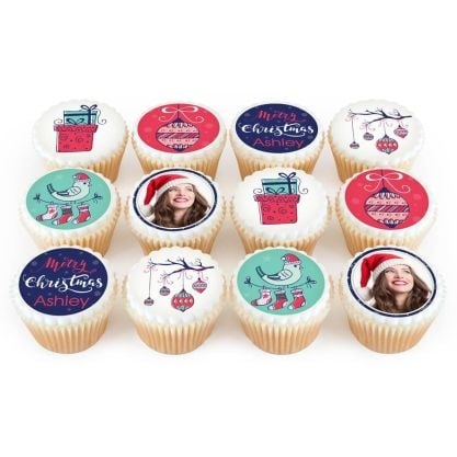 12 Colourful Christmas Cupcakes