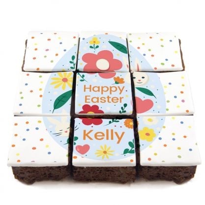 floral easter egg brownies