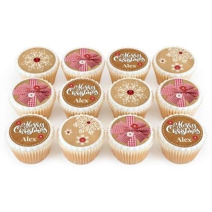 12 Christmas Gift Cupcakes