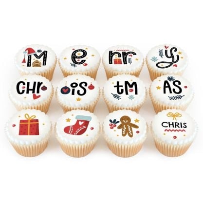 12 Merry Christmas Cupcakes