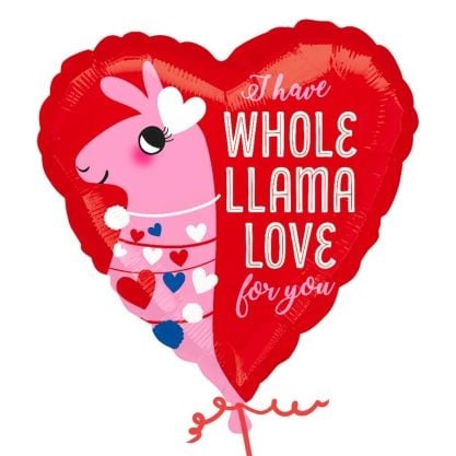 Valentine's Llama Balloon - V