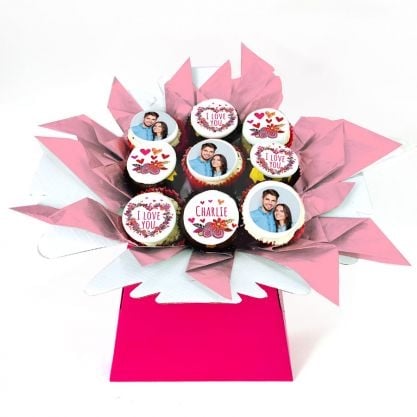 diy floral photo cupcakes bouquet
