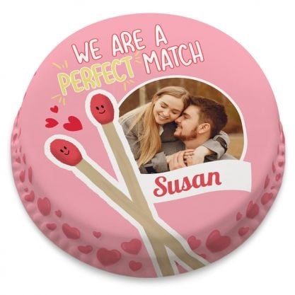 we are a perfect match (letterbox gift cakes(serves2-4))