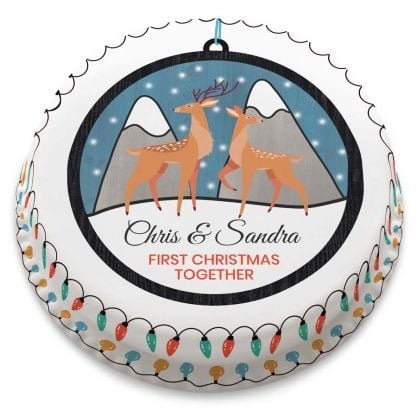 Reindeer Love Heart Cake (letterbox gift cake (serves 2-4))