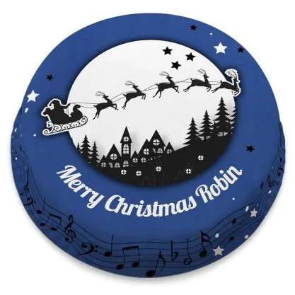Starry Night Christmas Cake (letterbox gift cake (serves 2-4))