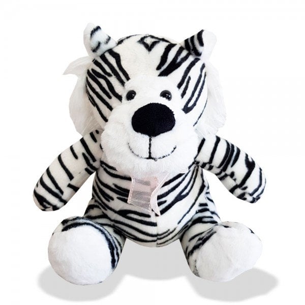 Plush Tiger 21 Cm Sitting - Little With White Bow