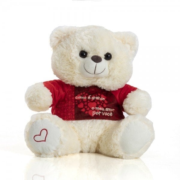Stuffed Bear 32 Cm Sitting - With My Love For You Pearl Shirt