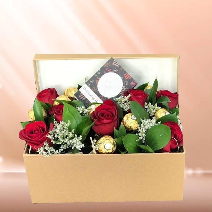 Elegant Roses Chocolates Arrangement