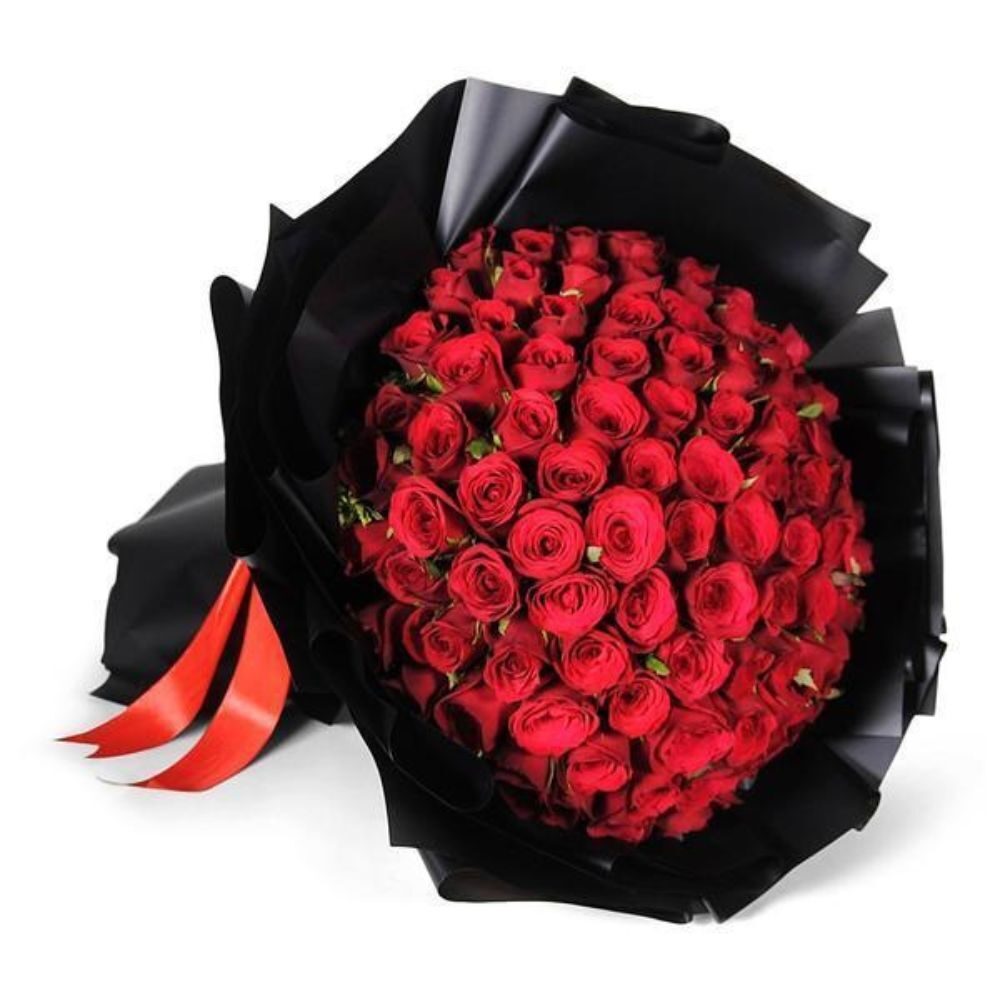 99 Red Roses Bouquet - Exquisite and Romantic Floral Arrangement