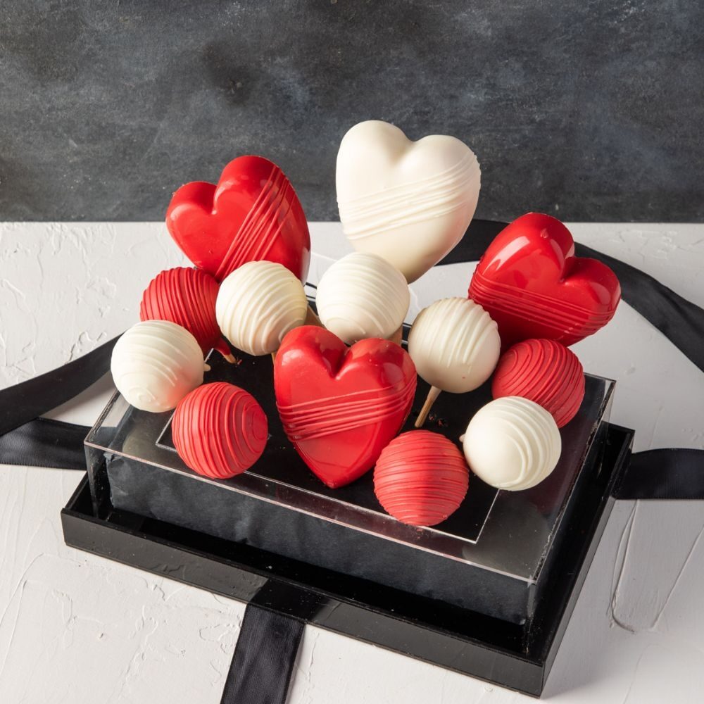 Heart Pops and Truffles Gift Box - Red Velvet