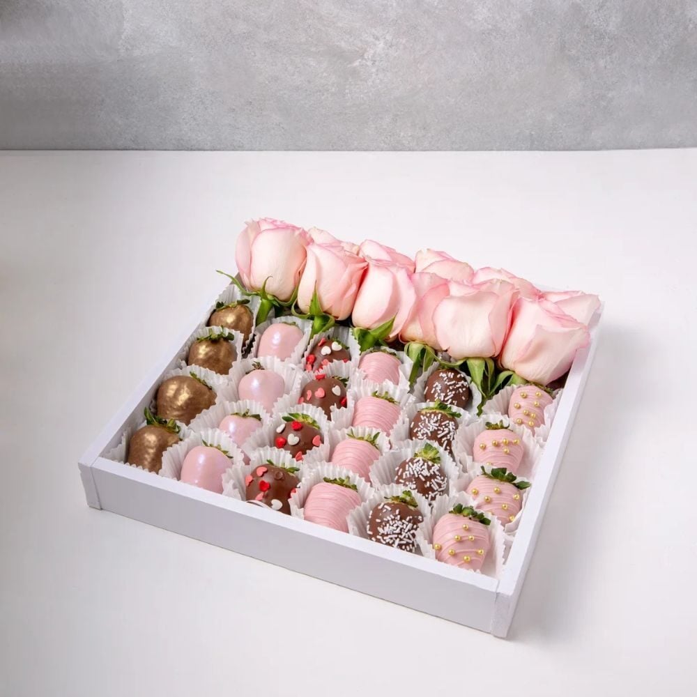 Strawberries and Roses Gifts Hamper