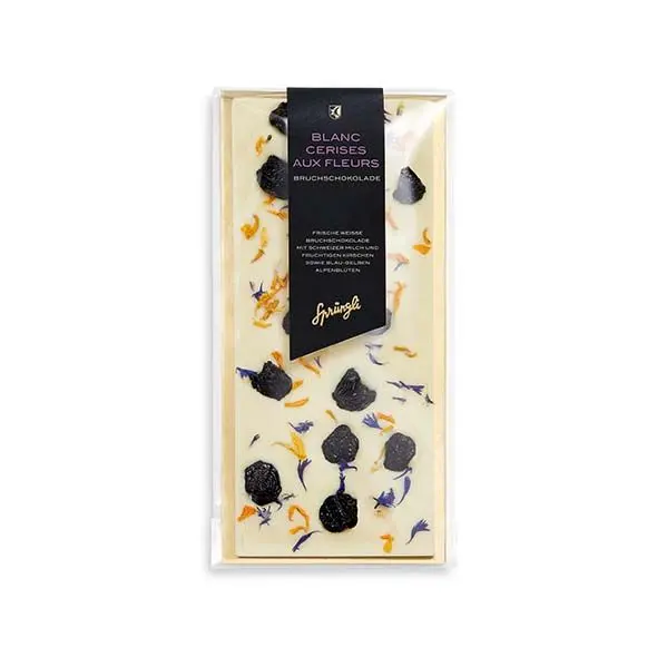 Blanc Cerise aux Fleurs chocolate slab 130g