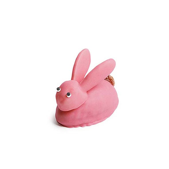 Crouching Bunny, raspberry