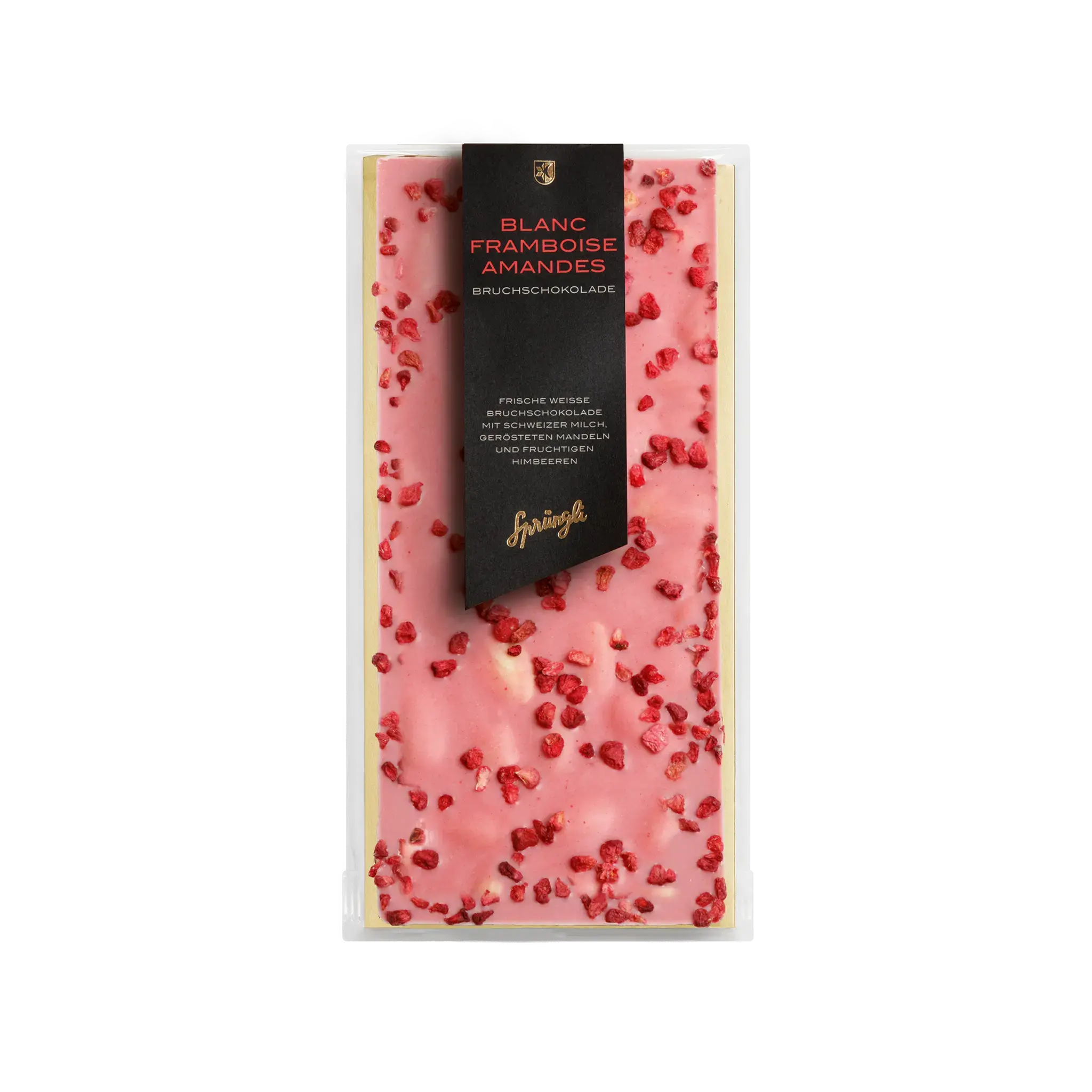 Blanc Framboise-Amande chocolate slab
